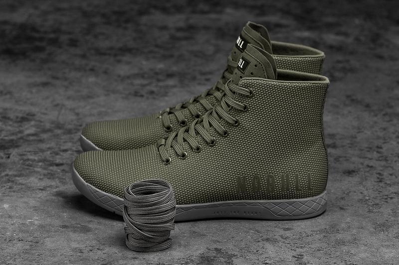 Nobull High-Top Army Grey Men's Trainers Grey | USA Z1408U
